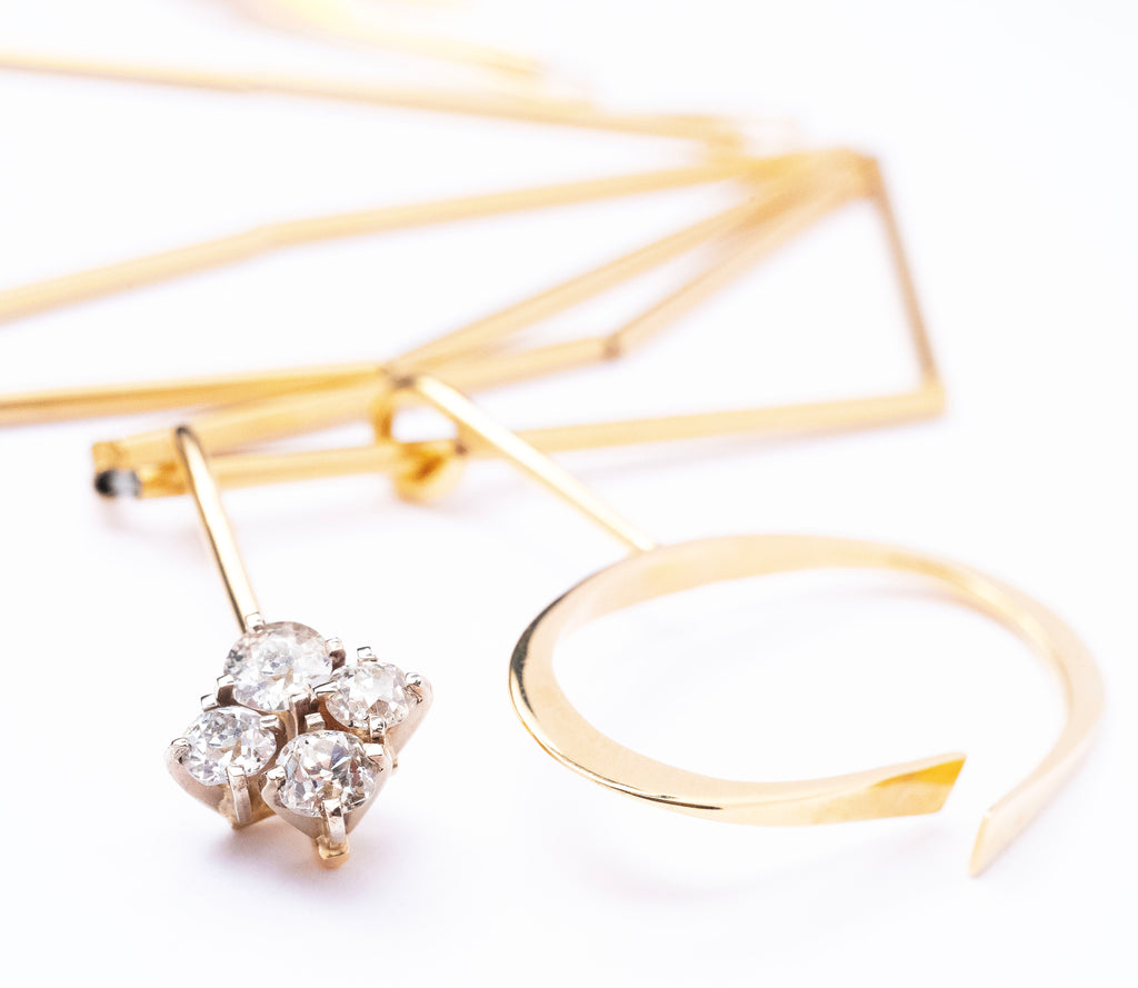 14K Yellow Gold and Diamond Betty Cooke Necklace