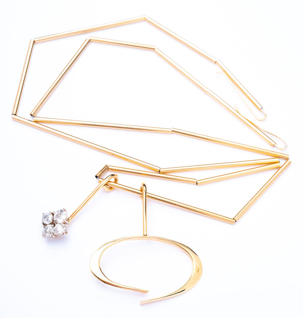 14K Yellow Gold and Diamond Betty Cooke Necklace