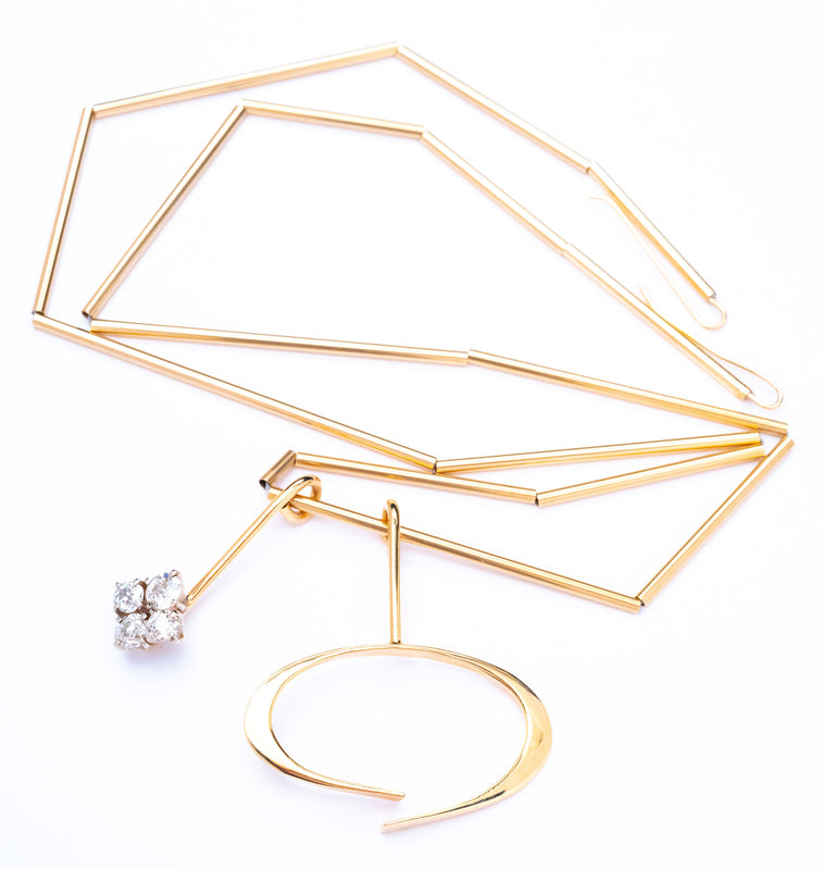 14K Yellow Gold and Diamond Betty Cooke Necklace