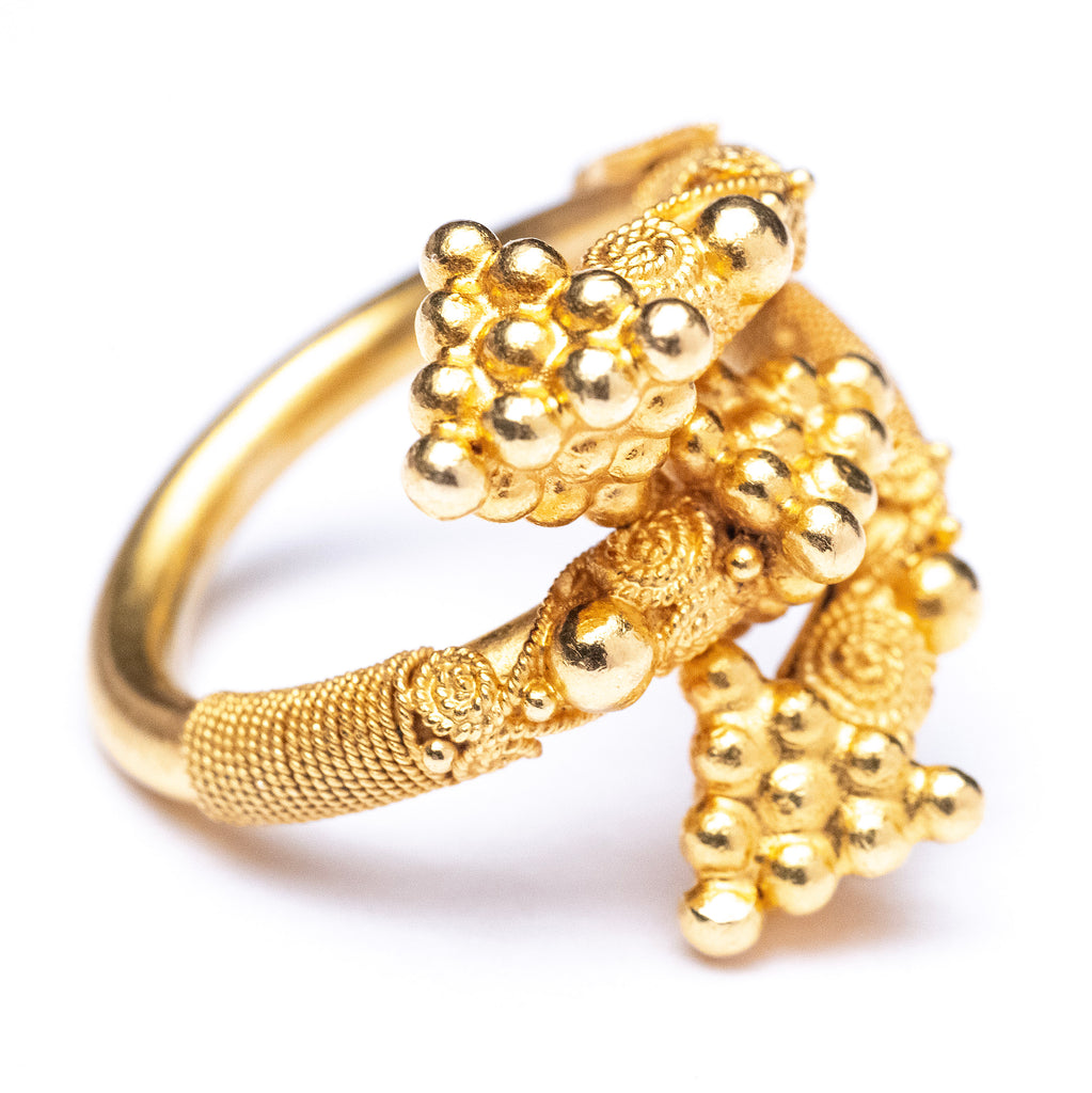 Mid-Century Etruscan Revival Bypass Ring