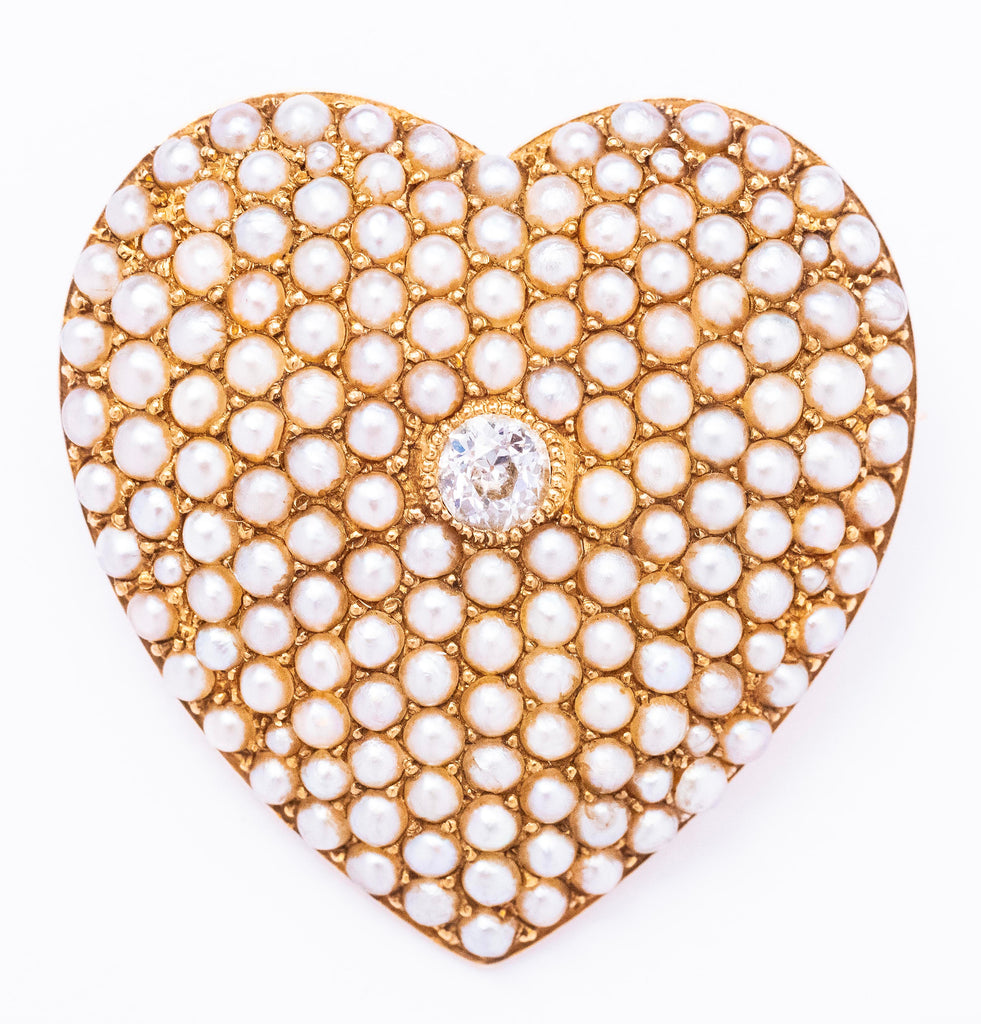 Turn of the Century 14K Yellow Gold Heart Brooch