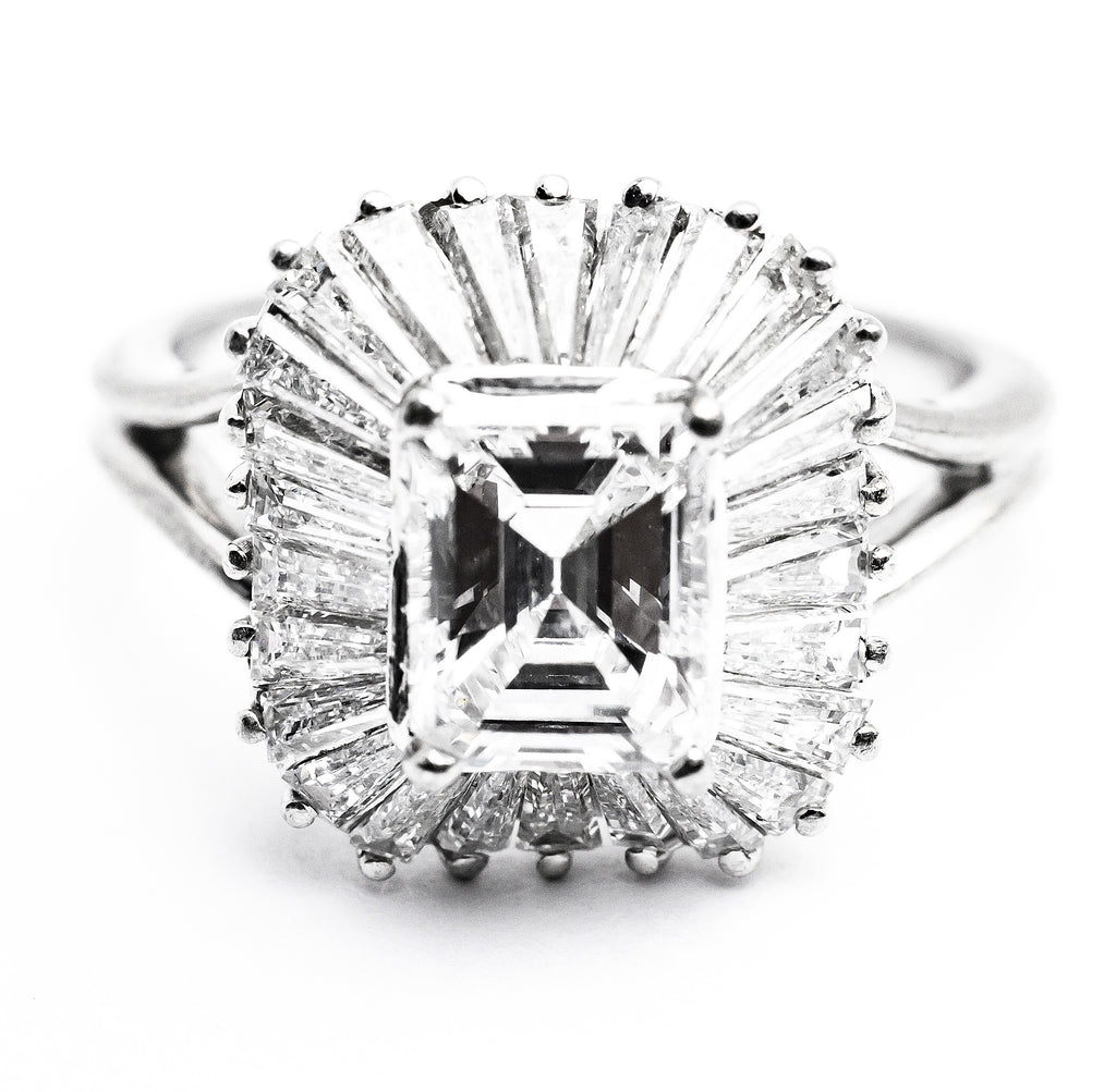 Platinum and Diamond Ballerina Ring