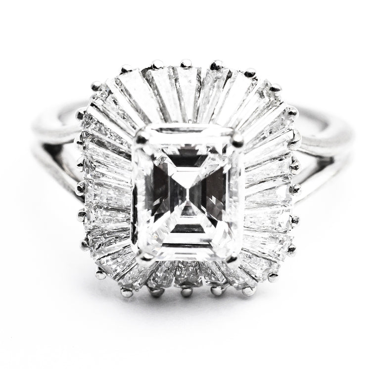 Platinum and Diamond Ballerina Ring