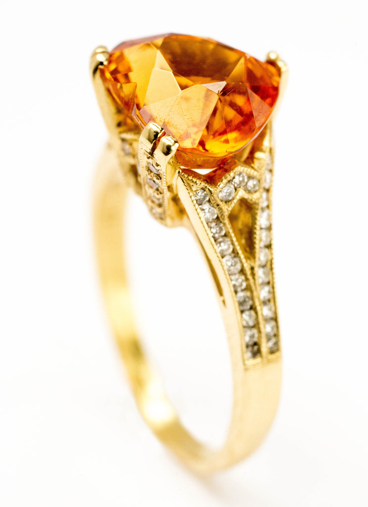 One Lady’s Heart Shaped Spessartite Ring