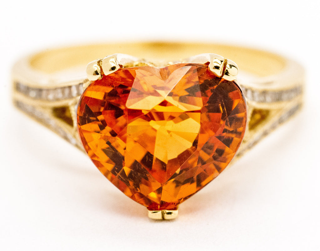 One Lady’s Heart Shaped Spessartite Ring