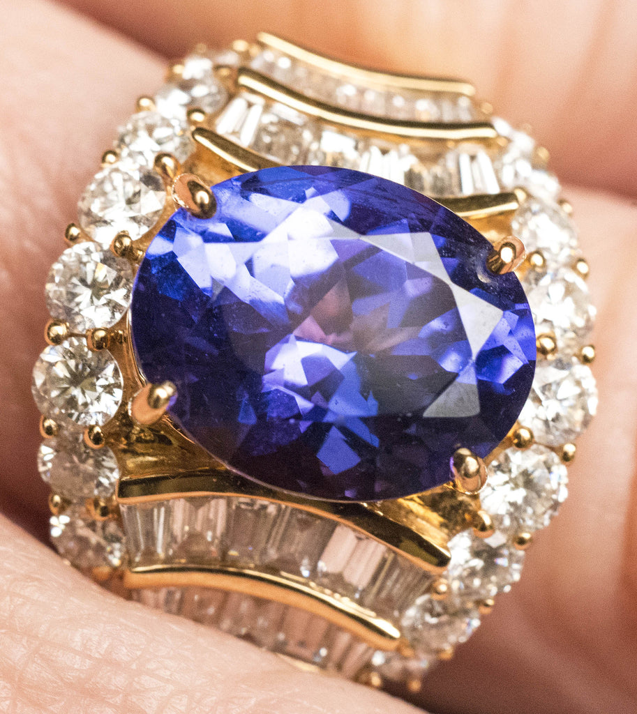 One Lady’s Tanzanite and Diamond Ring