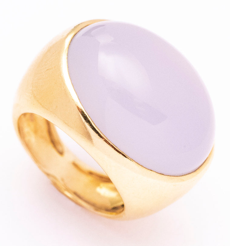 14kt Pale Lavender Chalcedony Statement Ring
