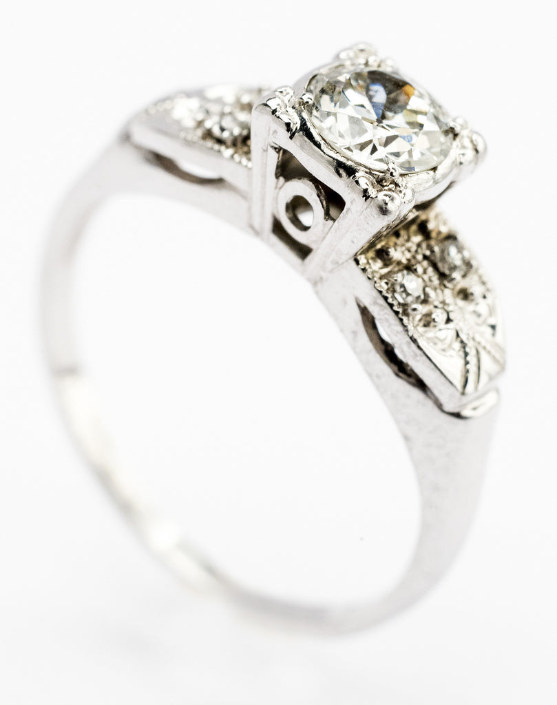A Delicate Diamond Deco Engagement Ring Circa 1920