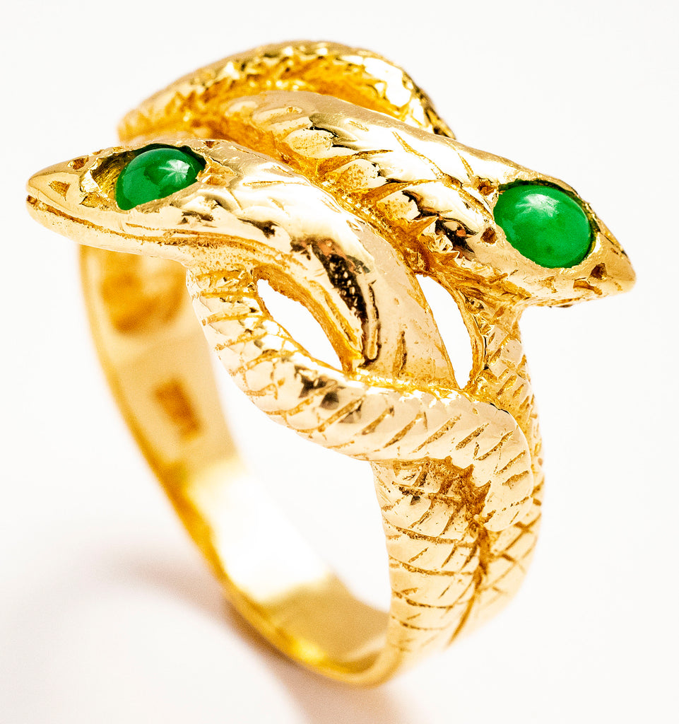 14kt Yellow Gold Double Head Snake Ring
